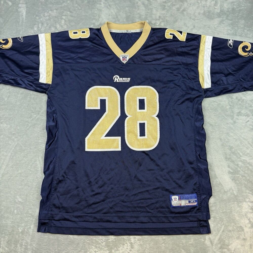 Reebok St. Louis Rams Marshall Faulk #28 NFL Jersey Men’s XL Blue Gold